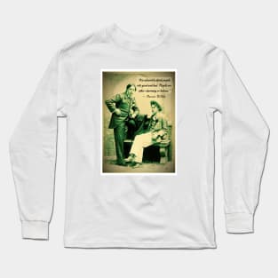 Oscar Wilde and Bosie Douglas portrait and quote: “It is absurd to divide people into good and bad...” Long Sleeve T-Shirt